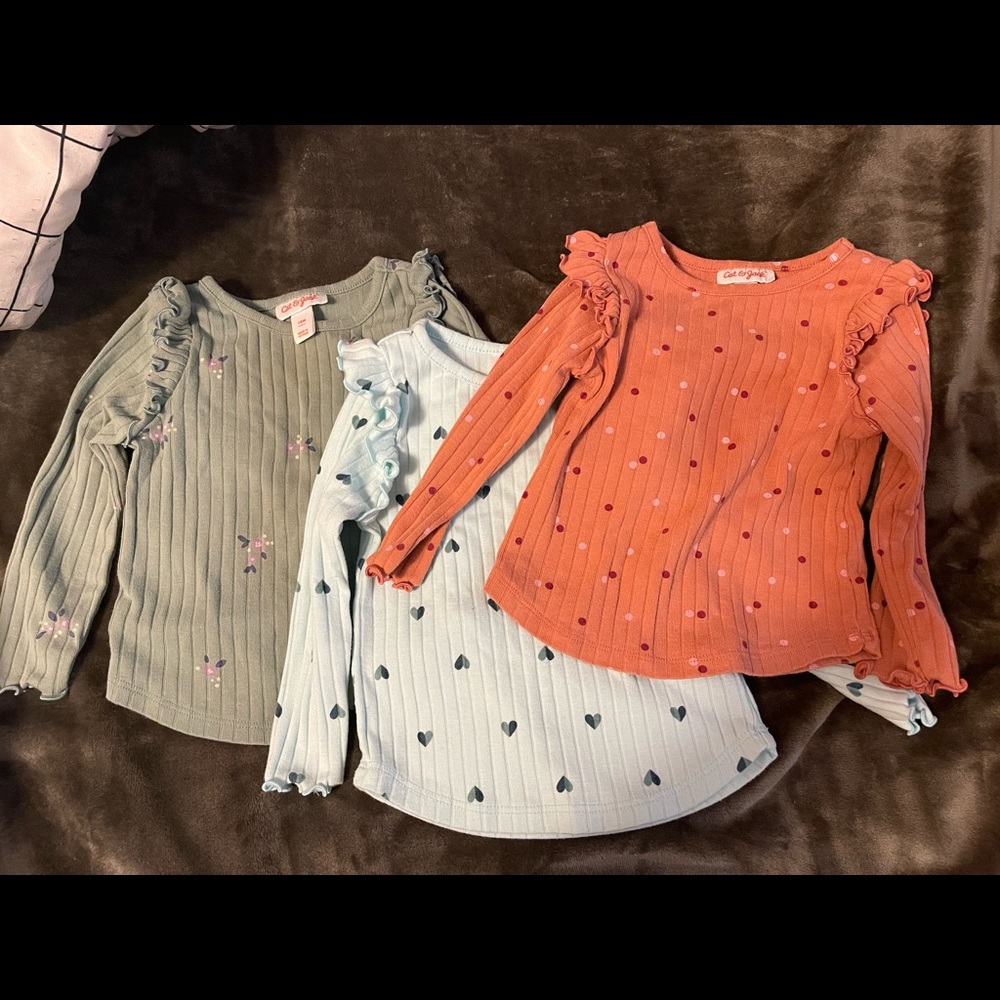 18 months cat and jack baby girl shirts. 3 set